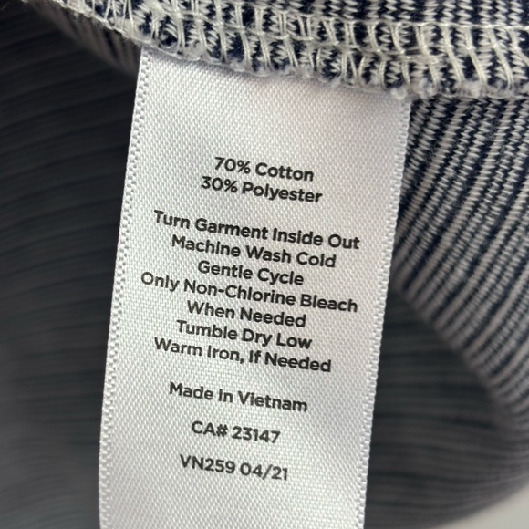 TALBOTS Gold Button Shoulder Pullover 3/4 Sleeve Classic Black White Stripe Prep - Picture 6 of 14